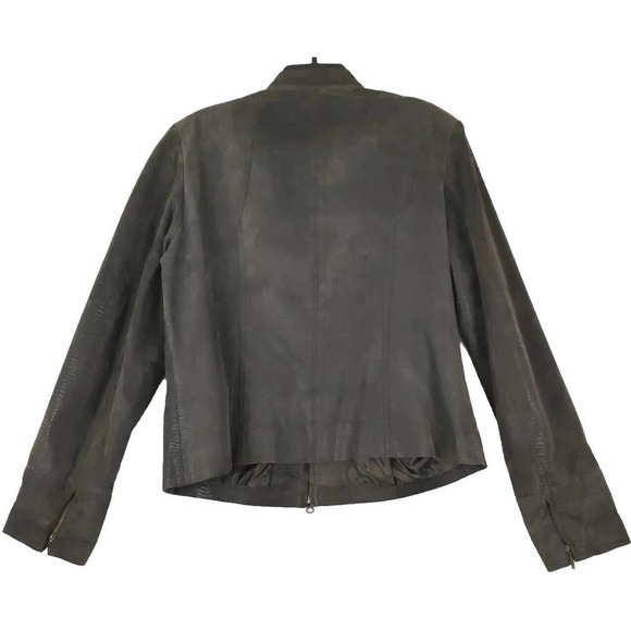 Alfani ~Woman Size XL~ Brown 100% Leather Full Zip Lined Pockets Ladies Jacket. - Picture 9 of 12